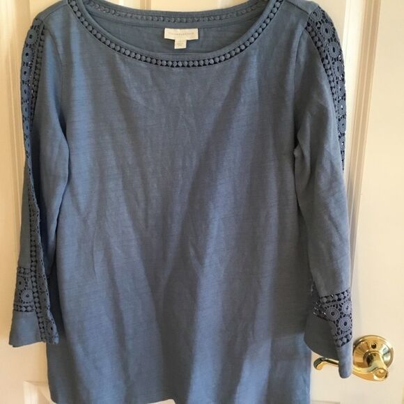 NWT. Charter Club L/S  Blue Knit Tunic Top Sz. S - Picture 1 of 9